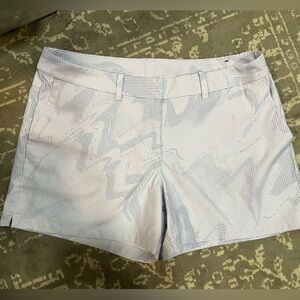 Nike Women's White and Lavender Patterned Shorts